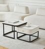 Luxury Square Nesting Coffee Table In White Finish (Set of 2)