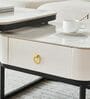 Luxury Square Nesting Coffee Table In White Finish (Set of 2)