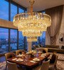 Luxury Tiered Crystal Chandelier in Gold Finish