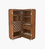 Luxury Faux Leather Bar Cabinet in Brown Colour