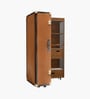 Luxury Faux Leather Bar Cabinet in Brown Colour