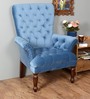 Luxury tufted Arm Chair in Blue Colour