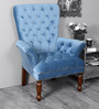 Luxury tufted Arm Chair in Blue Colour