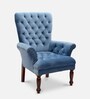 Luxury tufted Arm Chair in Blue Colour