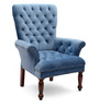 Luxury tufted Arm Chair in Blue Colour