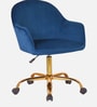 Luxury Tufted Velvet Fabric Executive Chair In Blue Colour