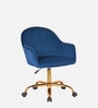 Luxury Tufted Velvet Fabric Executive Chair In Blue Colour