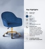 Luxury Tufted Velvet Fabric Executive Chair In Blue Colour