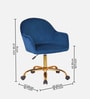 Luxury Tufted Velvet Fabric Executive Chair In Blue Colour