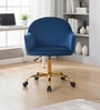 Luxury Tufted Velvet Fabric Executive Chair In Blue Colour