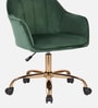 Luxury Tufted Velvet Fabric Executive Chair In Green Colour