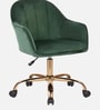 Luxury Tufted Velvet Fabric Executive Chair In Green Colour