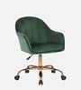 Luxury Tufted Velvet Fabric Executive Chair In Green Colour