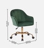 Luxury Tufted Velvet Fabric Executive Chair In Green Colour