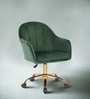 Luxury Tufted Velvet Fabric Executive Chair In Green Colour