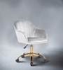 Luxury Tufted Velvet Fabric Executive Chair In Grey Colour