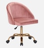 Luxury Tufted Velvet Fabric Executive Chair In Pink Colour