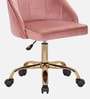 Luxury Tufted Velvet Fabric Executive Chair In Pink Colour