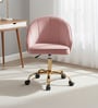 Luxury Tufted Velvet Fabric Executive Chair In Pink Colour