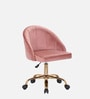 Luxury Tufted Velvet Fabric Executive Chair In Pink Colour