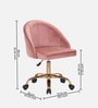 Luxury Tufted Velvet Fabric Executive Chair In Pink Colour