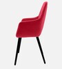 Modern Dining Chair With Armrest In Dark Pink Color