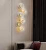 Luxury Vertical Wall Light with Textured Glass Discs & Warm LED Glow