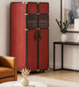 Luxury Leatherette Vintage Bar Cabinet in Maroon Colour
