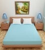 Luxury Waterproof Fitted Terry Cotton King Size (72x72) Mattress Protector in Sky Blue Colour