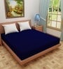 Luxury Waterproof Fitted Terry Cotton King Size (78x72) Mattress Protector in Blue Colour