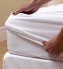 Luxury Waterproof Fitted Terry Cotton Queen Size (75x48) Mattress Protector in White Colour