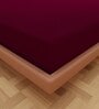 Luxury Waterproof Fitted Terry Cotton Queen Size (75x66) Mattress Protector in Maroon Colour