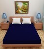 Luxury Waterproof Fitted Terry Cotton Single Size (78x36) Mattress Protector in Blue Colour