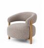 Luzia Curved White Ash Wood Barrel Chair With Suede Fabric In Ash Grey Colour Luzia Curved White Ash Wood Barrel Chair With Suede Fabric In Ash Grey Colour