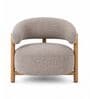 Luzia Curved White Ash Wood Barrel Chair With Suede Fabric In Ash Grey Colour Luzia Curved White Ash Wood Barrel Chair With Suede Fabric In Ash Grey Colour