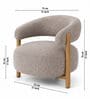 Luzia Curved White Ash Wood Barrel Chair With Suede Fabric In Ash Grey Colour Luzia Curved White Ash Wood Barrel Chair With Suede Fabric In Ash Grey Colour