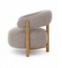 Luzia Curved White Ash Wood Barrel Chair With Suede Fabric In Ash Grey Colour Luzia Curved White Ash Wood Barrel Chair With Suede Fabric In Ash Grey Colour
