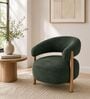 Luzia Curved White Ash Wood Chair In Forest Green Colour Luzia Curved White Ash Wood Chair In Forest Green Colour