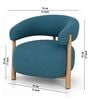 Luzia Curved White Ash Wood Barrel Chair With Suede Fabric In Teal Blue Colour Luzia Curved White Ash Wood Barrel Chair With Suede Fabric In Teal Blue Colour