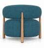 Luzia Curved White Ash Wood Barrel Chair With Suede Fabric In Teal Blue Colour Luzia Curved White Ash Wood Barrel Chair With Suede Fabric In Teal Blue Colour