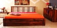 Lynden Slatted King Bed with Storage in Provincial Teak Finish