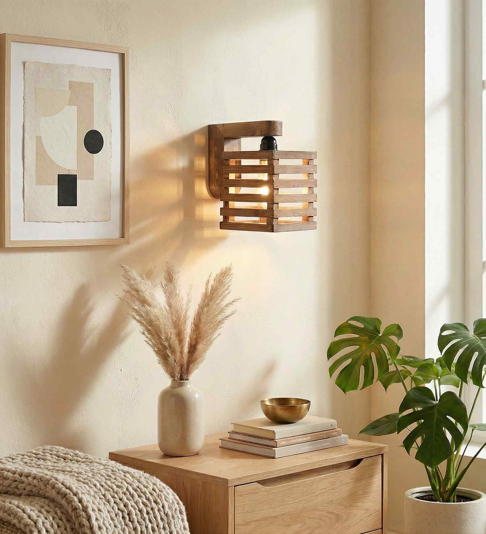 Lyon Brown Solid Wood Wall Sconces