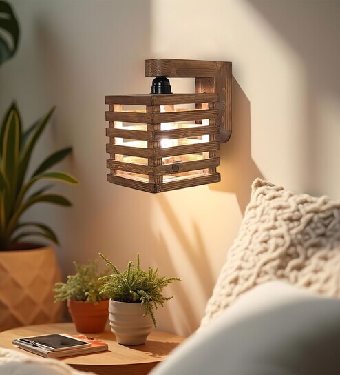 Lyon Brown Solid Wood Wall Sconces by Symplify-picture-1