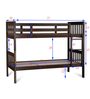 Lydia Solid Wood Bunk Bed in Cappuccino Finish