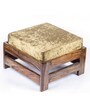 Lynx Cushioned Foot Stool in Velvet Green Colour