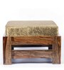 Lynx Cushioned Foot Stool in Velvet Green Colour