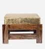 Lynx Cushioned Foot Stool in Velvet Green Colour