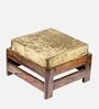 Lynx Cushioned Foot Stool in Velvet Green Colour