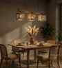 Lyon 3 Lights Beige Solid Wood Linear Chandelier Cluster Hanging Light
