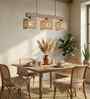 Lyon 3 Lights Beige Solid Wood Linear Chandelier Cluster Hanging Light